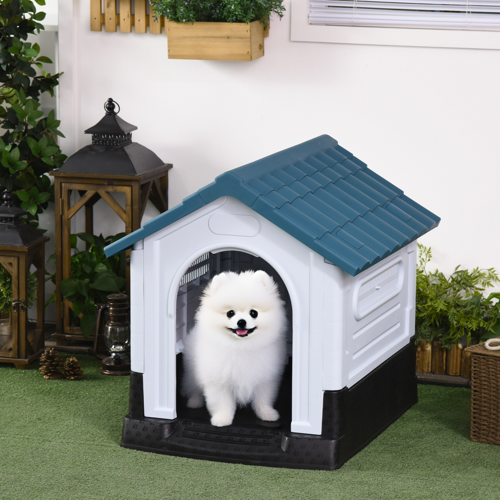 Dog Kennel for Outside Plastic Dog House for XS Dogs, 64.5 x 57 x 66cm