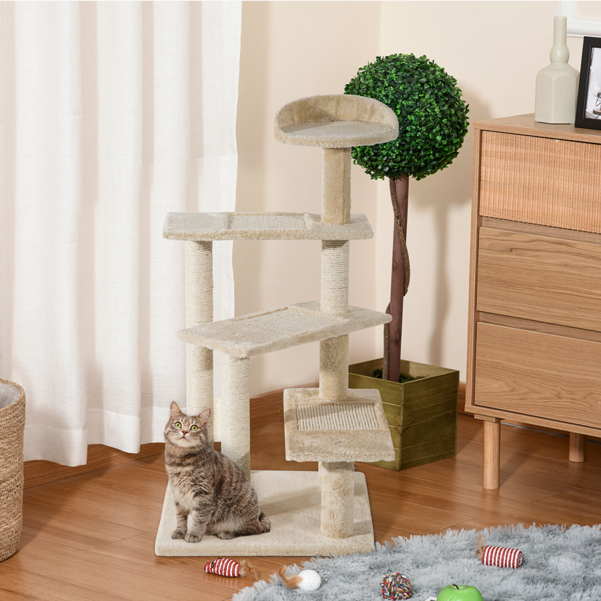 Cat Tree Scratcher Climbing Post Kitten Pets Scratching Furniture Tower