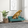 Dog Sofa w/ Legs, Water-Resistant Fabric for Large, Medium Dogs - Green