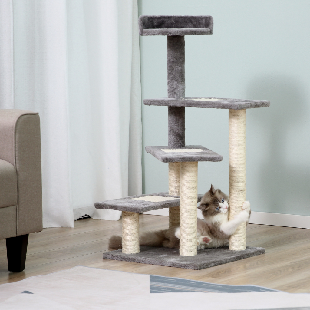 Cat Tree Activity Center Kitten Climbing Tower Scratching Post Plush