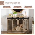 Dog Crate for Large Dogs, Double Dog Cage for Small Dog, Oak Tone