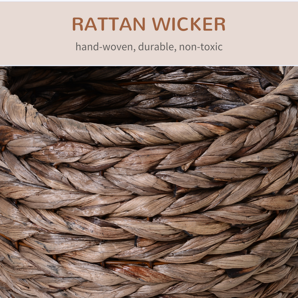 Cat House, Raised Cat Bed with Cylindrical Base, 42 x 33 x 52cm - Brown