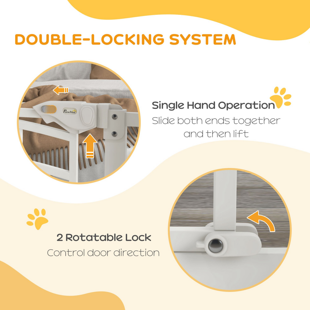 Pressure Fit, Safety Gate Dog Gate w/ Small Cat Door Opening, 74-80cm