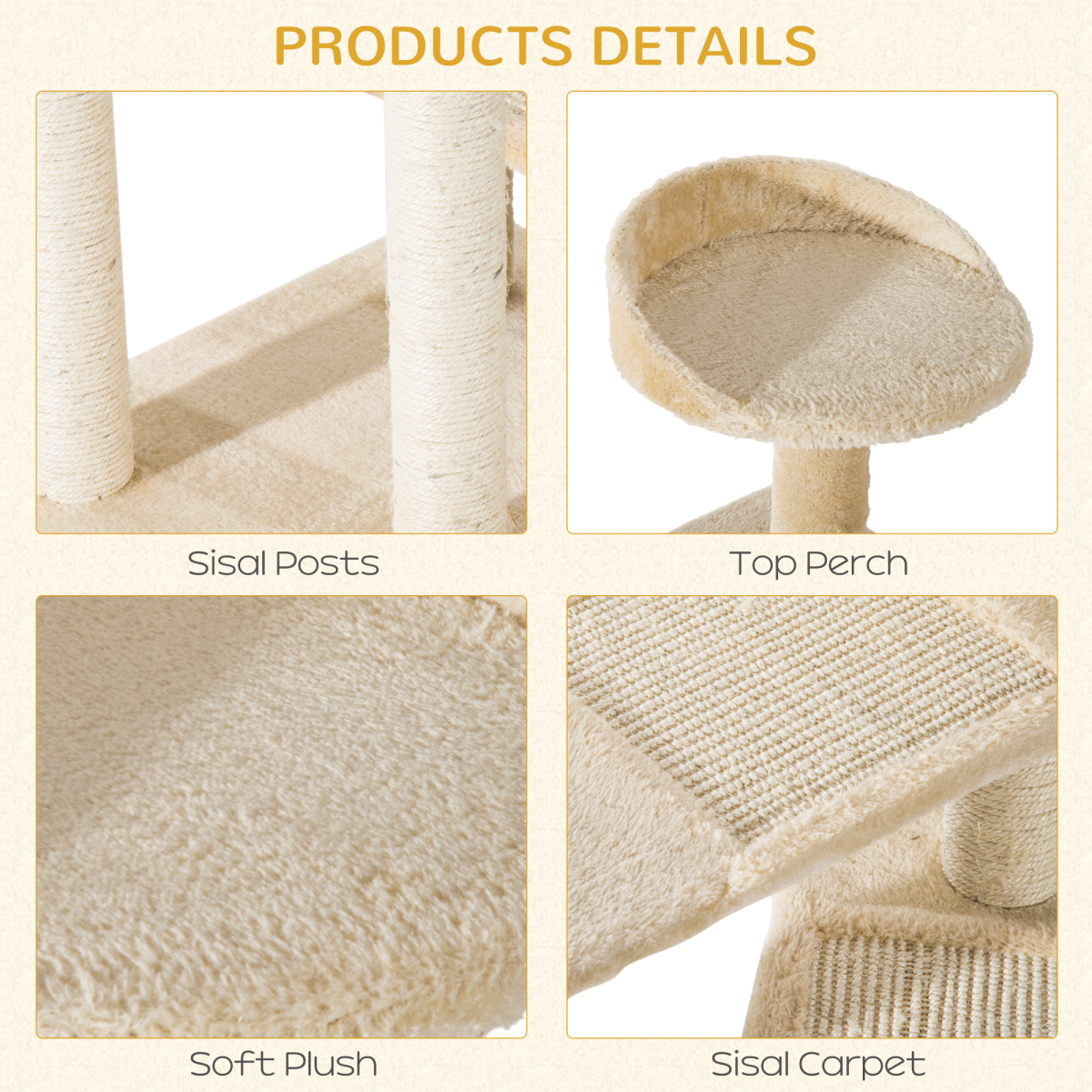 Cat Tree Scratcher Climbing Post Kitten Pets Scratching Furniture Tower