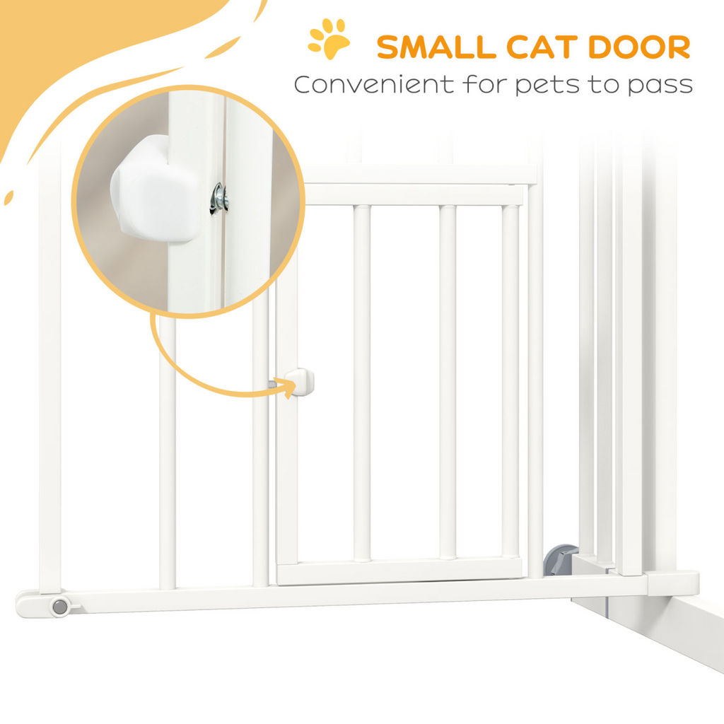 Pressure Fit, Safety Gate Dog Gate w/ Small Cat Door Opening, 74-80cm
