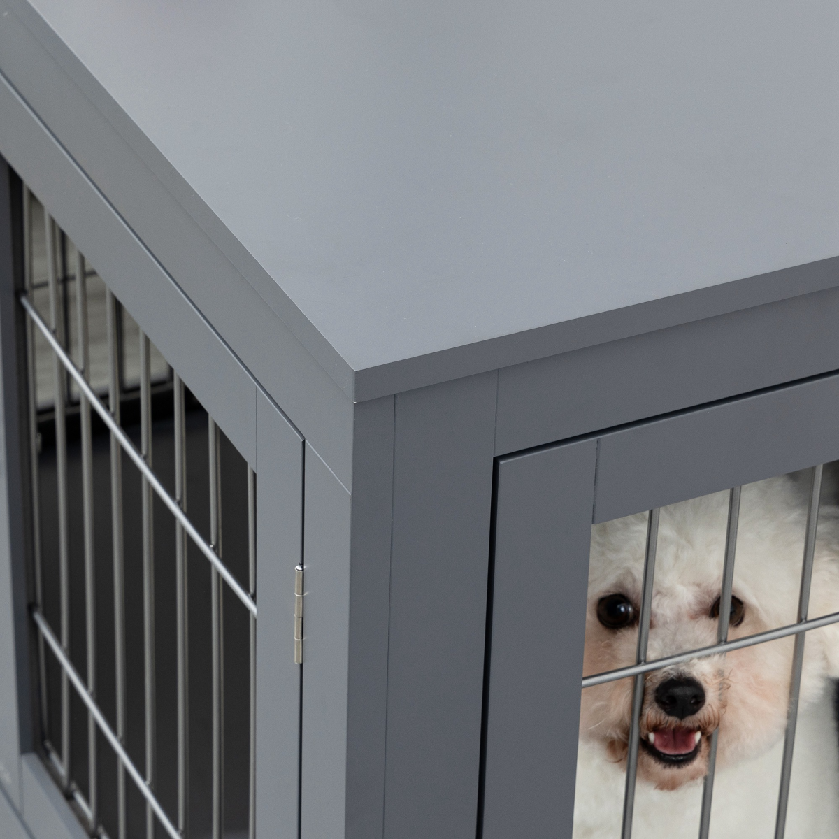 Furniture-Style Dog Crate Two Lockable Doors, for Small & Medium Dogs