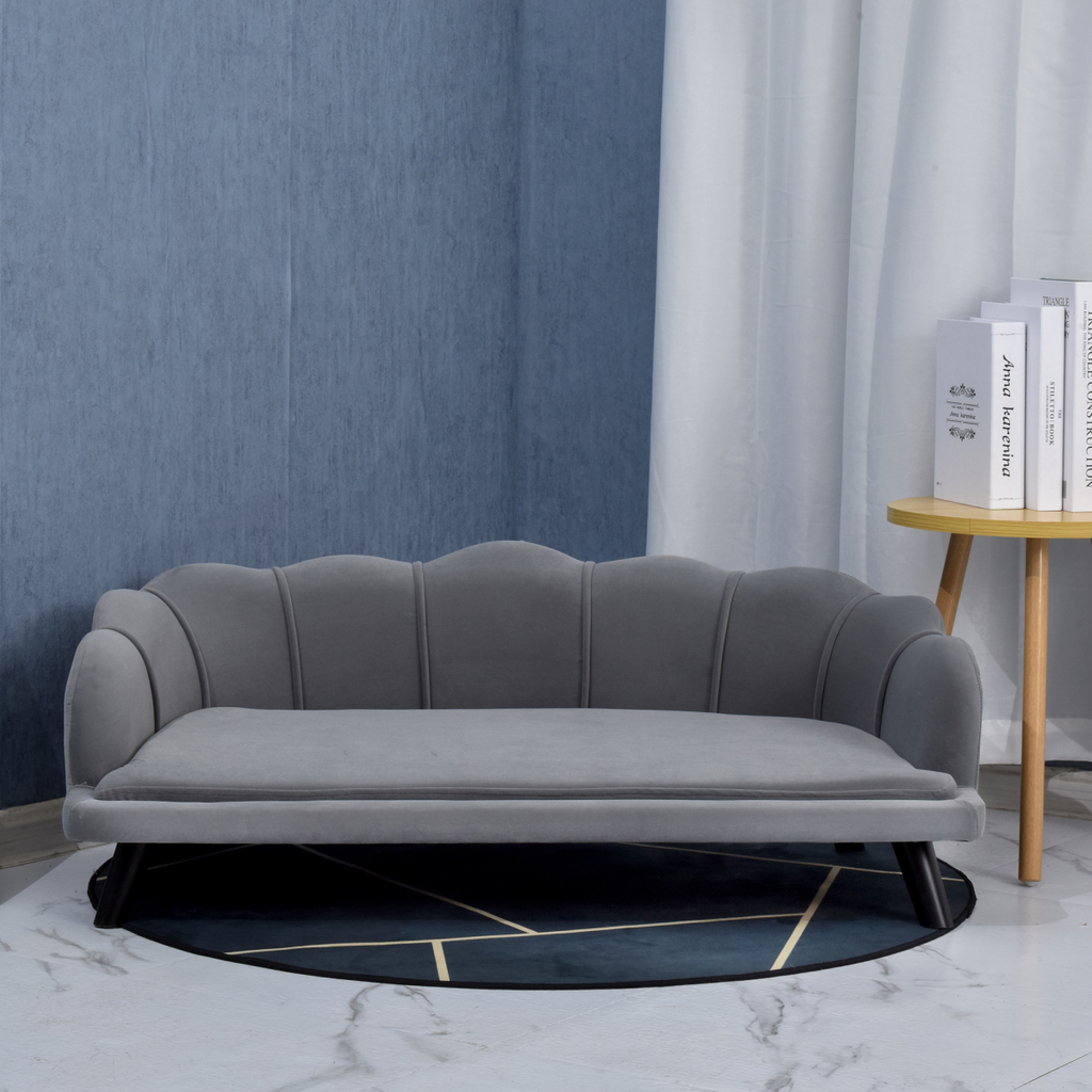 Dog Sofa, Pet Couch Bed for Medium, Large Dogs w/ Legs, Cushion - Grey