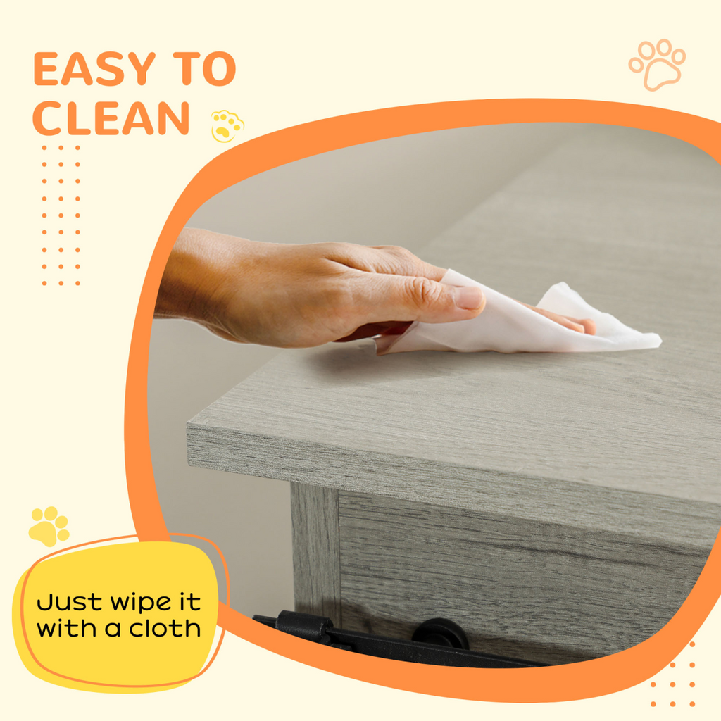 Dog Crate Furniture for Large Dogs, Double Dog Cage for Small Dogs, Grey