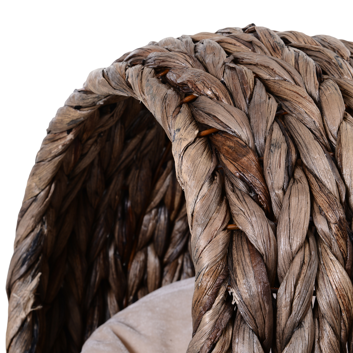 Cat House, Raised Cat Bed with Cylindrical Base, 42 x 33 x 52cm - Brown