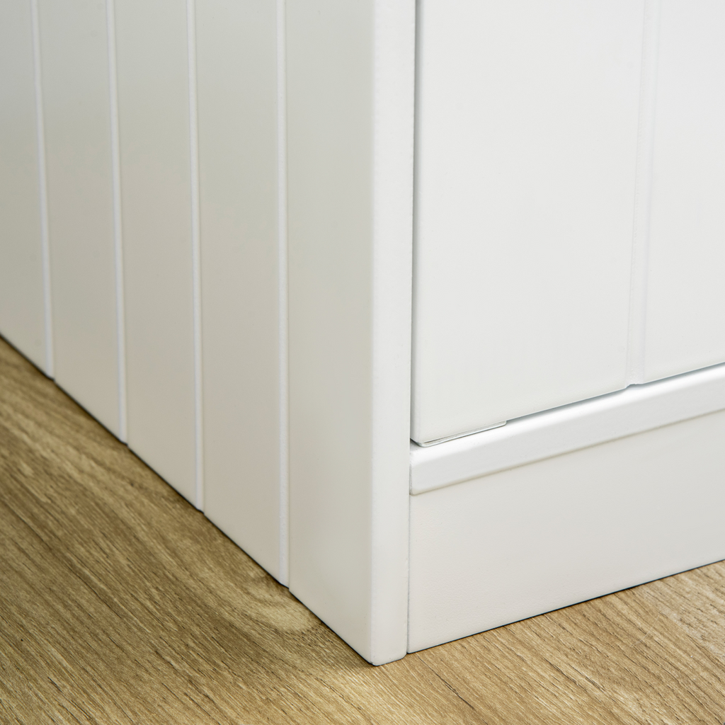 Raised Dog Bowls for Large Dogs Feeding Station Stand, Storage - White