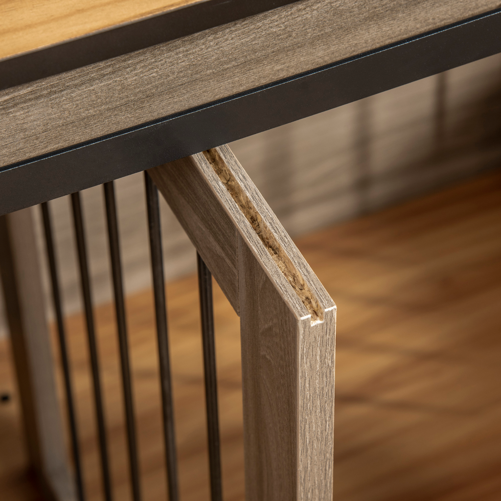 Dog Crate for Large Dogs, Double Dog Cage for Small Dog, Oak Tone