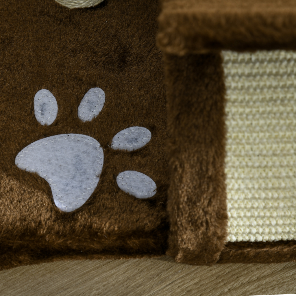 Cat Tree Plush Scratcher Kitty Activity Play Center Top Bar Tunnel Dangling Ball