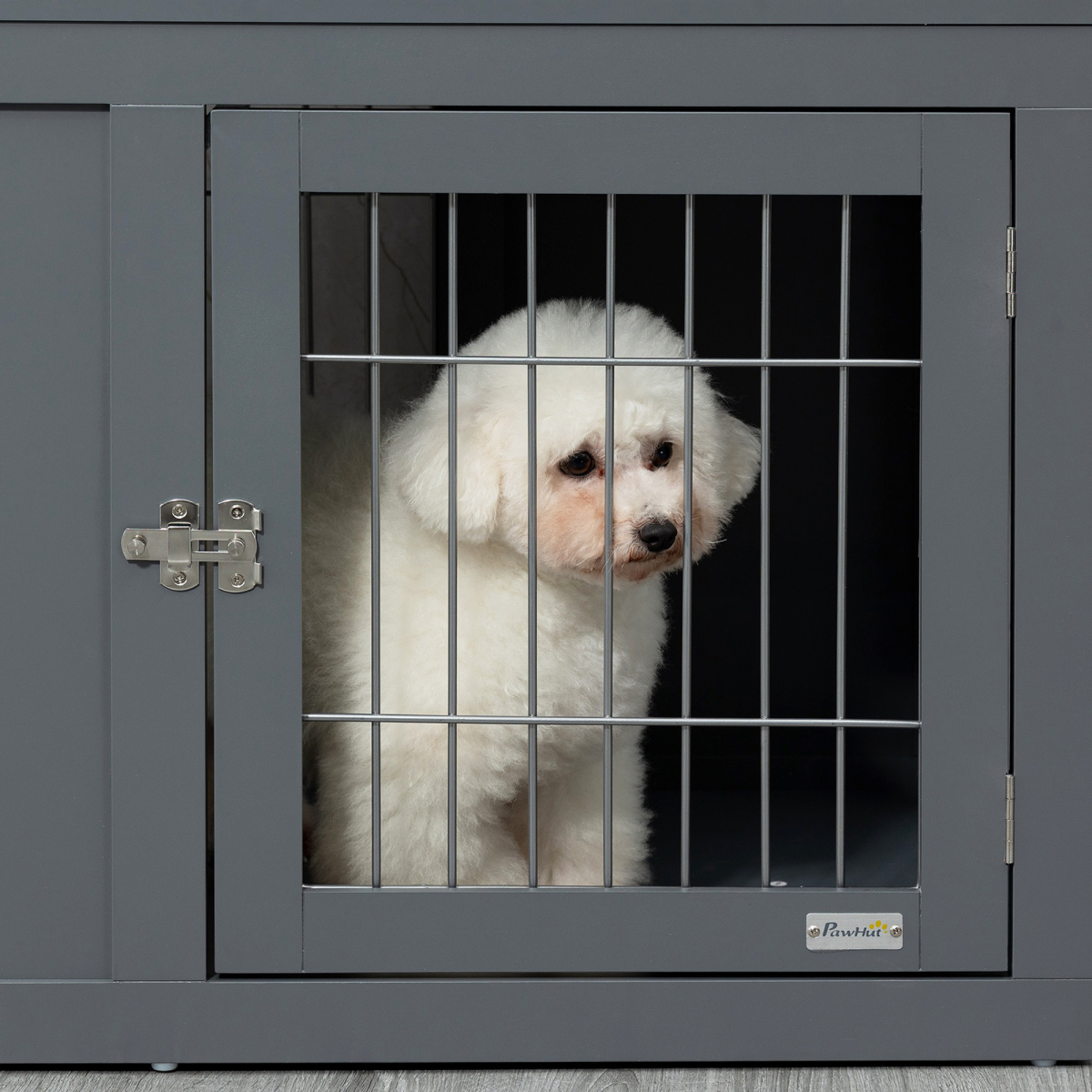 Furniture-Style Dog Crate Two Lockable Doors, for Small & Medium Dogs
