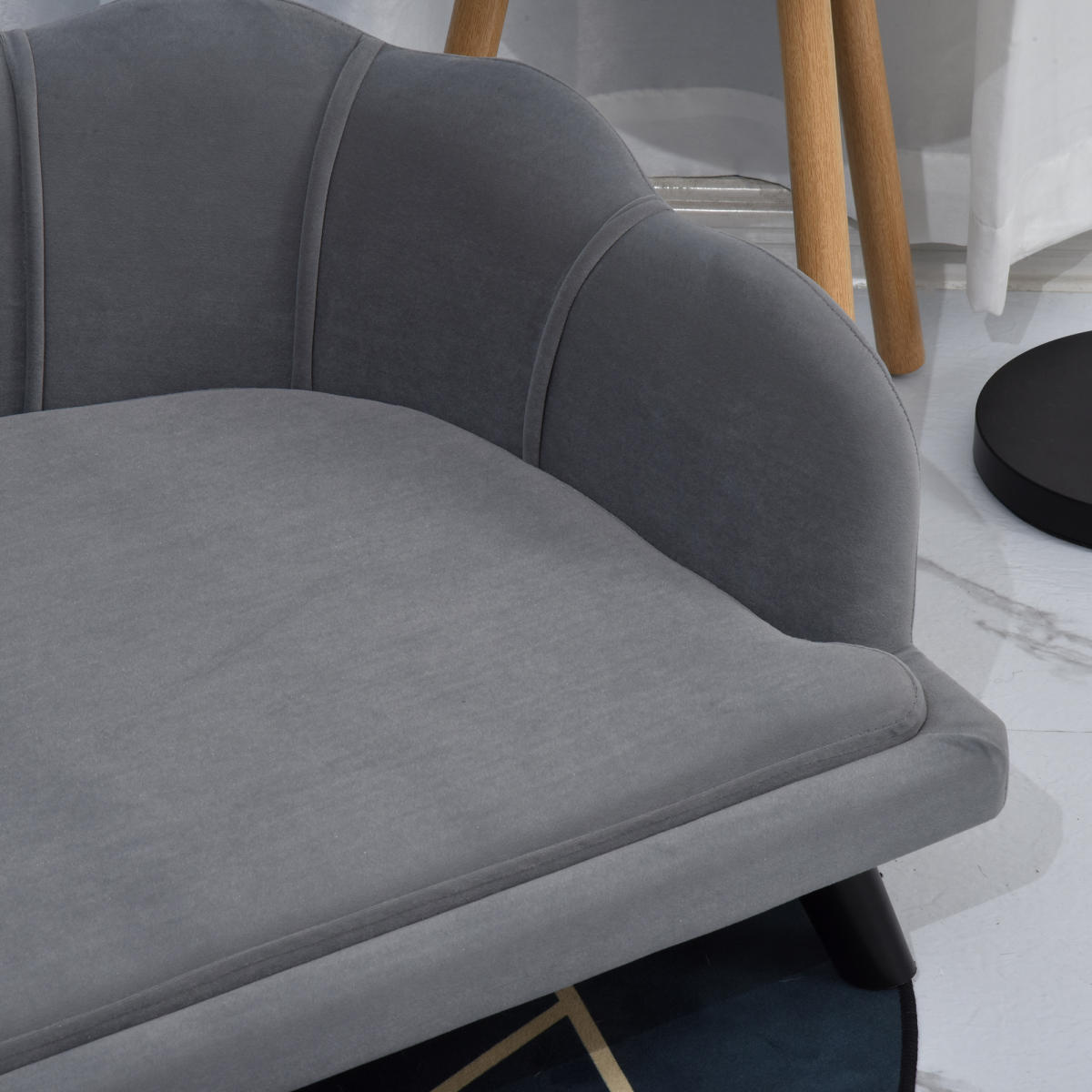 Dog Sofa, Pet Couch Bed for Medium, Large Dogs w/ Legs, Cushion - Grey