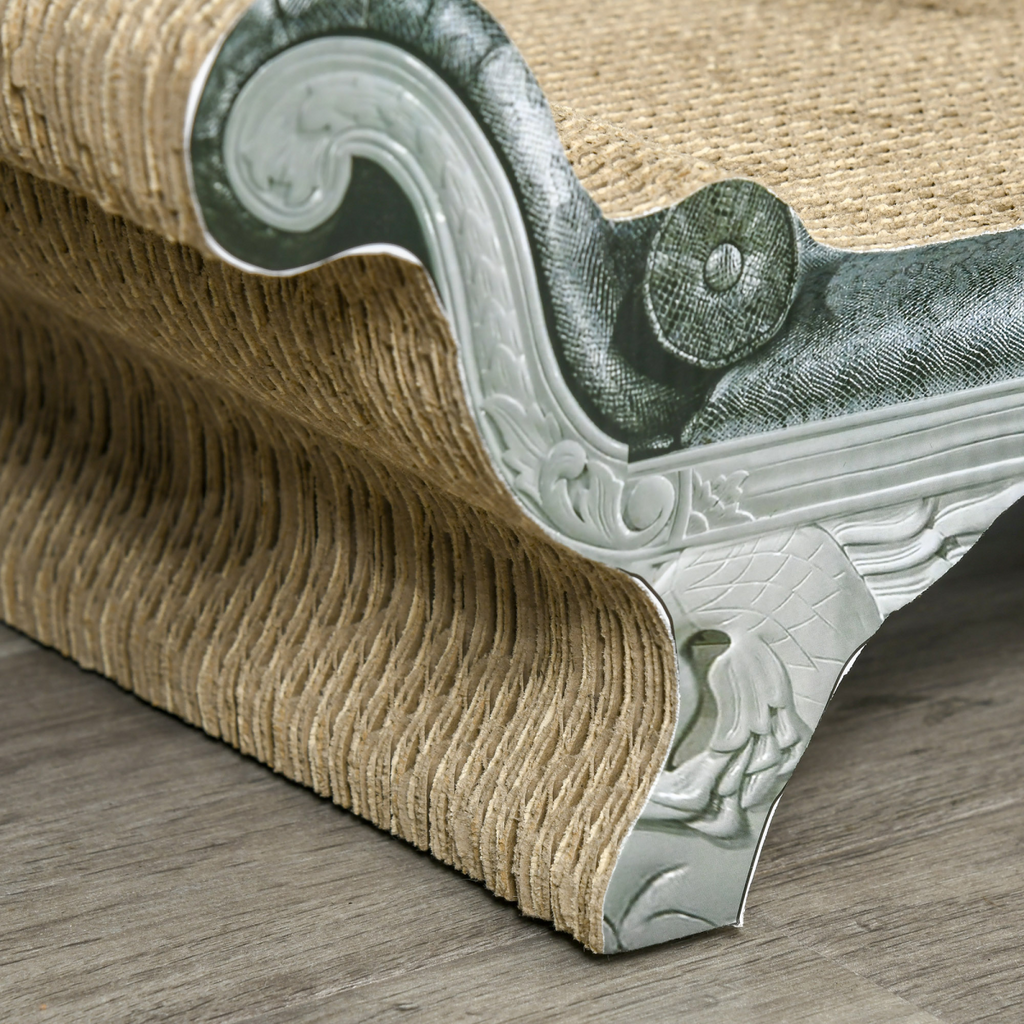 Cardboard Scratcher Lounger Bed, Cat Scratching Board with Catnip, 60x29x26.5cm