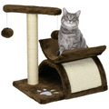 Cat Tree Plush Scratcher Kitty Activity Play Center Top Bar Tunnel Dangling Ball