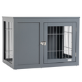 Furniture-Style Dog Crate Two Lockable Doors, for Small & Medium Dogs
