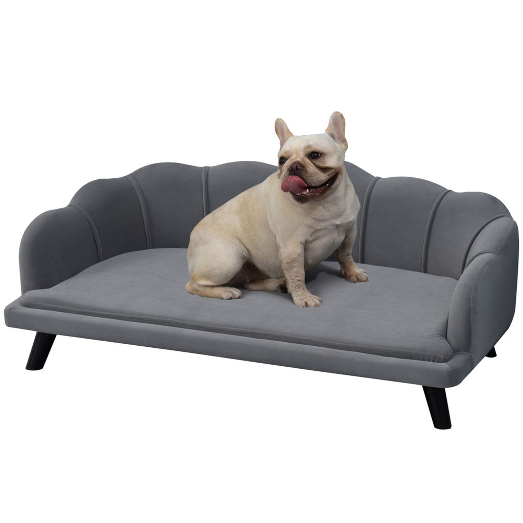 Dog Sofa, Pet Couch Bed for Medium, Large Dogs w/ Legs, Cushion - Grey