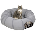2 in 1 Cat Tunnel with Bed, Cat Play Tunnel for Indoor Cats, Grey